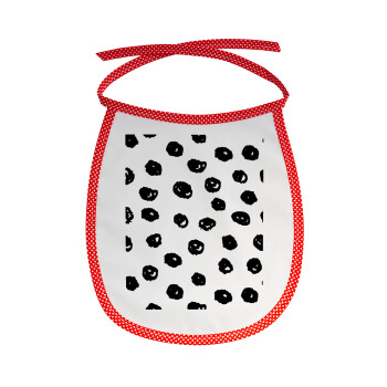 Doodle Dots, Σαλιάρα μωρού αλέκιαστη με κορδόνι Κόκκινη