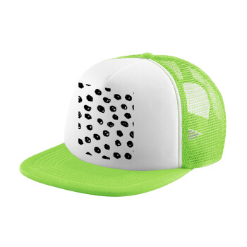 Doodle Dots, Καπέλο Soft Trucker με Δίχτυ Πράσινο/Λευκό