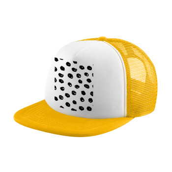 Doodle Dots, Καπέλο Soft Trucker με Δίχτυ Κίτρινο/White 