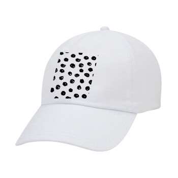 Doodle Dots, Καπέλο ενηλίκων Jockey Λευκό (snapback, 5-φύλλο, unisex)