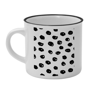 Doodle Dots, Κούπα κεραμική vintage Λευκή/Μαύρη 230ml