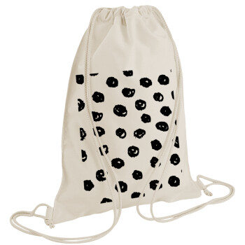 Doodle Dots, Τσάντα πλάτης πουγκί GYMBAG natural (28x40cm)