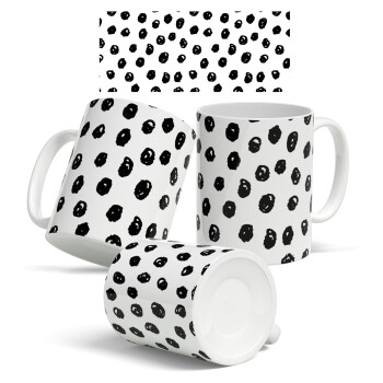 Doodle Dots, Ceramic coffee mug, 330ml (1pcs)