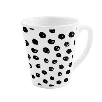Doodle Dots, Κούπα κωνική Latte Λευκή, κεραμική, 300ml