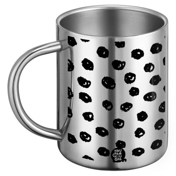 Doodle Dots, Ανοξείδωτη Μεταλλική Κούπα 450ml - Διπλού Τοιχώματος