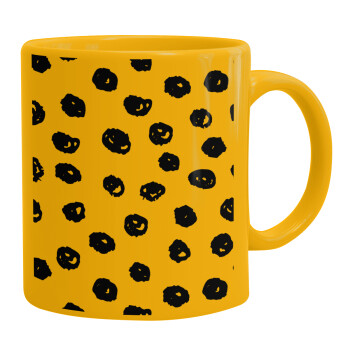 Doodle Dots, Κούπα, κεραμική κίτρινη, 330ml (1 τεμάχιο)
