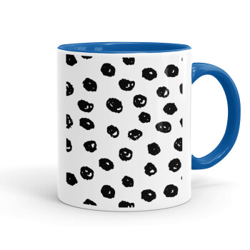 Doodle Dots, Mug colored blue, ceramic, 330ml