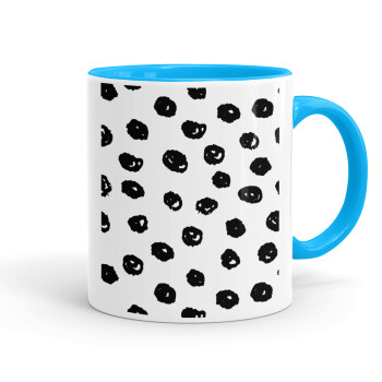 Doodle Dots, Mug colored light blue, ceramic, 330ml