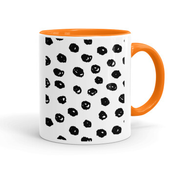 Doodle Dots, Κούπα χρωματιστή πορτοκαλί, κεραμική, 330ml