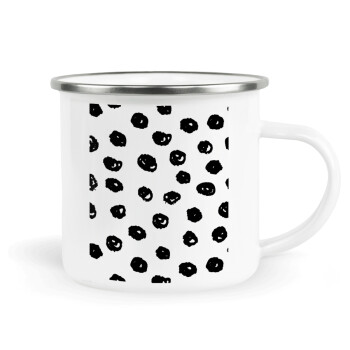 Doodle Dots, Metallic enamel cup white 360ml