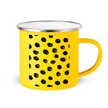 Doodle Dots, Κούπα Μεταλλική εμαγιέ Κίτρινη 360ml