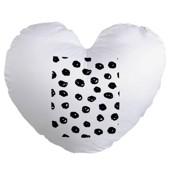 Doodle Dots, Μαξιλάρι καναπέ καρδιά 40x40cm περιέχεται το  γέμισμα