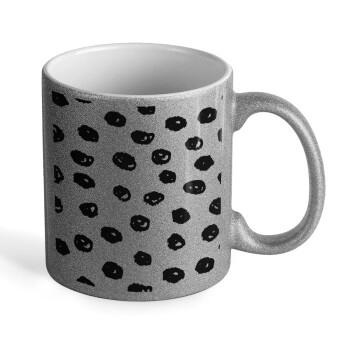 Doodle Dots, Κούπα Ασημένια Glitter που γυαλίζει, κεραμική, 330ml