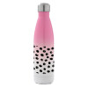 Metal mug thermos Pink/White (Stainless steel), double wall, 500ml