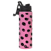 Metallic water bottle with safety lid, 850ml aluminum