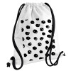 Backpack pouch GYMBAG white, with pocket (40x48cm) & thick cords