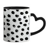 Mug heart black handle, ceramic, 330ml