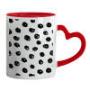 Mug heart red handle, ceramic, 330ml