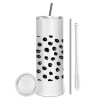 Tumbler stainless steel 600ml, with metal straw & cleaning brush