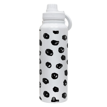 Doodle Dots, Θερμός 1L Ανοξείδωτο με Βάση Κινητού & Διπλά Τοιχώματα