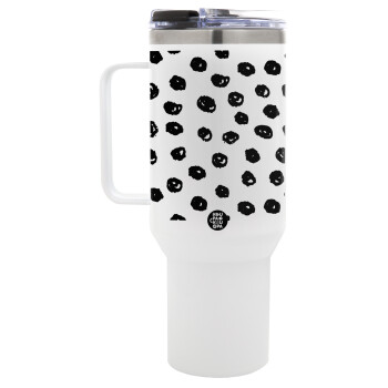 Doodle Dots, Mega Tumbler με καπάκι, διπλού τοιχώματος (θερμό) 1,2L