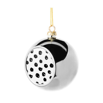 Doodle Dots, Χριστουγεννιάτικη μπάλα δένδρου Ασημένια 8cm