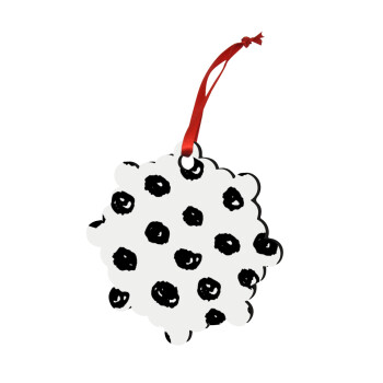 Doodle Dots, Christmas ornament snowflake wooden 7.5cm