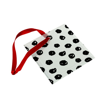 Doodle Dots, Στολίδι Χριστουγεννιάτικο στολίδι γυάλινο τετράγωνο 9x9cm