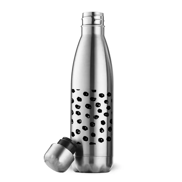 Doodle Dots — Inox (Stainless steel) double-walled metal mug, 500ml