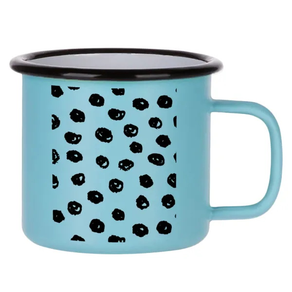 Doodle Dots — Κούπα Μεταλλική εμαγιέ ΜΑΤ σιέλ 360ml