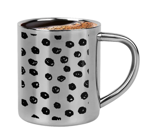 Doodle Dots — Double-wall metal cup for espresso (220ml)