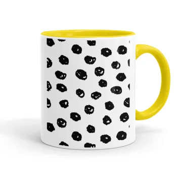 Doodle Dots, Mug colored yellow, ceramic, 330ml