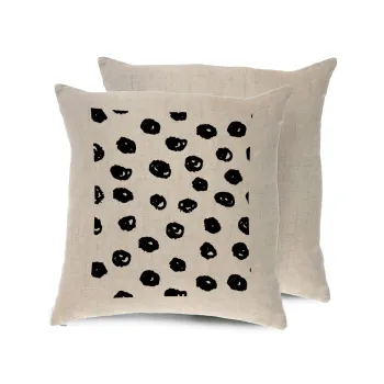 Doodle Dots, Μαξιλάρι καναπέ ΛΙΝΟ 40x40cm περιέχεται το  γέμισμα
