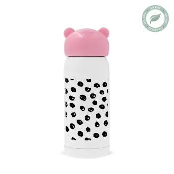Doodle Dots, Pink stainless steel thermal flask, 320ml