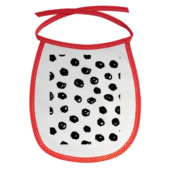 Doodle Dots, Σαλιάρα μωρού αλέκιαστη με κορδόνι Κόκκινη