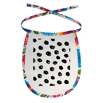 Doodle Dots, Σαλιάρα μωρού αλέκιαστη με κορδόνι Χρωματιστή