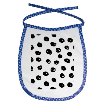 Doodle Dots, Σαλιάρα μωρού αλέκιαστη με κορδόνι Μπλε