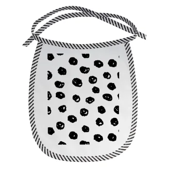 Doodle Dots, Σαλιάρα μωρού αλέκιαστη με κορδόνι Μαύρη