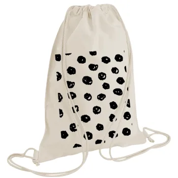Doodle Dots, Τσάντα πλάτης πουγκί GYMBAG natural (28x40cm)