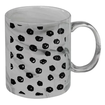 Doodle Dots, Mug ceramic marble style, 330ml