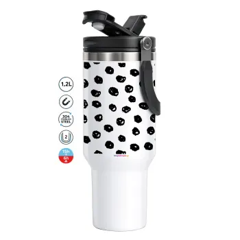 Doodle Dots, Mega Tumbler με καπάκι, διπλού τοιχώματος (θερμό) 1,2L