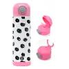 Children's hot water bottle, stainless steel, with safety straw, PINK (500ml)