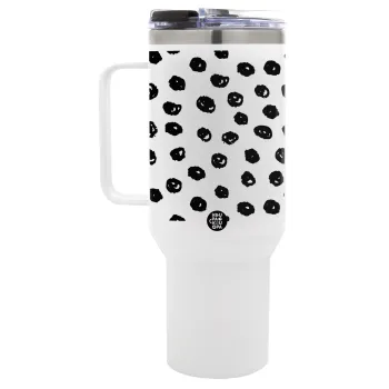 Doodle Dots, Mega Tumbler με καπάκι, διπλού τοιχώματος (θερμό) 1,2L