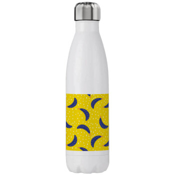 Yellow seamless with blue bananas, Stainless steel, double-walled, 750ml