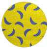 Yellow seamless with blue bananas, Επιφάνεια κοπής γυάλινη στρογγυλή (30cm)