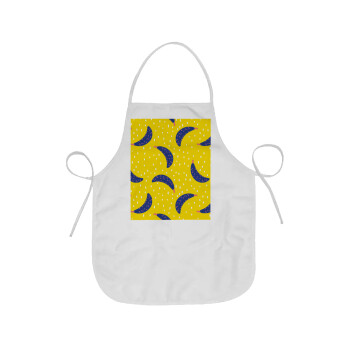 Yellow seamless with blue bananas, Chef Apron Short Full Length Adult (63x75cm)