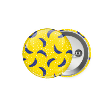 Yellow seamless with blue bananas, Κονκάρδα παραμάνα 5.9cm