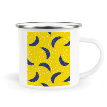 Yellow seamless with blue bananas, Κούπα Μεταλλική εμαγιέ λευκη 360ml