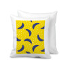 Yellow seamless with blue bananas, Μαξιλάρι καναπέ 40x40cm περιέχεται το  γέμισμα
