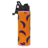 Metallic water bottle with safety lid, 850ml aluminum